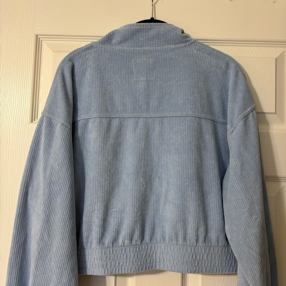 Aerie Groove On Zip Up Crop Jacket Size L Blue - Picture 6 of 14
